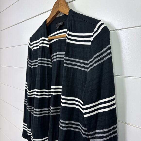 J. Jill Wearever Collection Striped 3/4 Sleeve Open Front Cardigan sz M - Picture 4 of 7